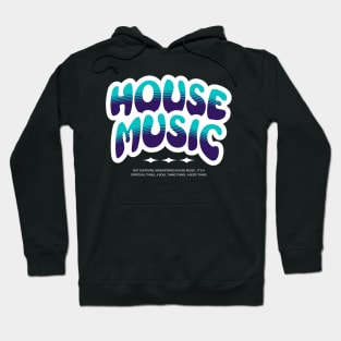 HOUSE MUSIC  - Bubble Outline Two Tone (white/blue/purple) Hoodie